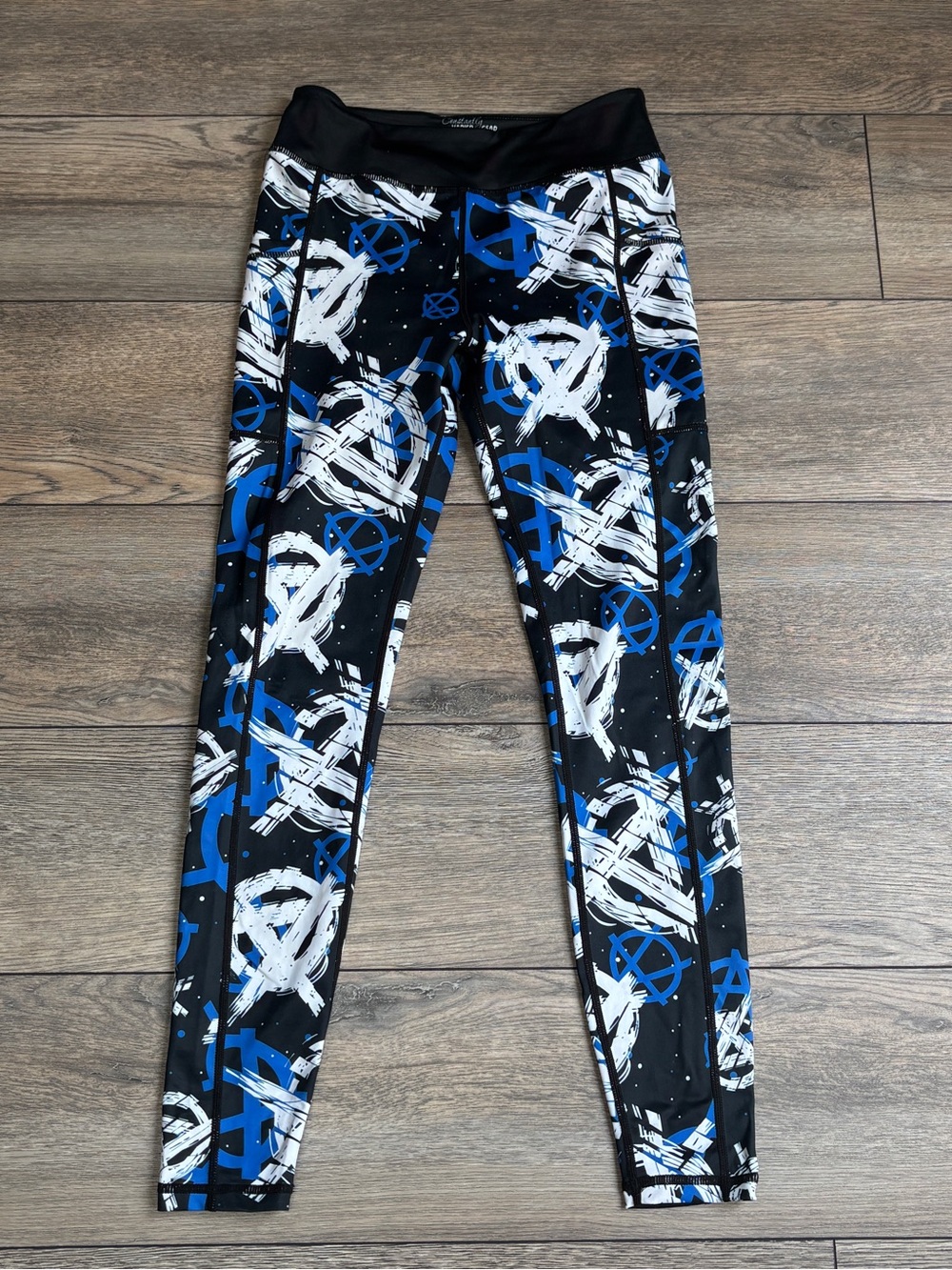 CVG Constantly Varied Gear Full Length Leggings Anarchy Blue Black White XS